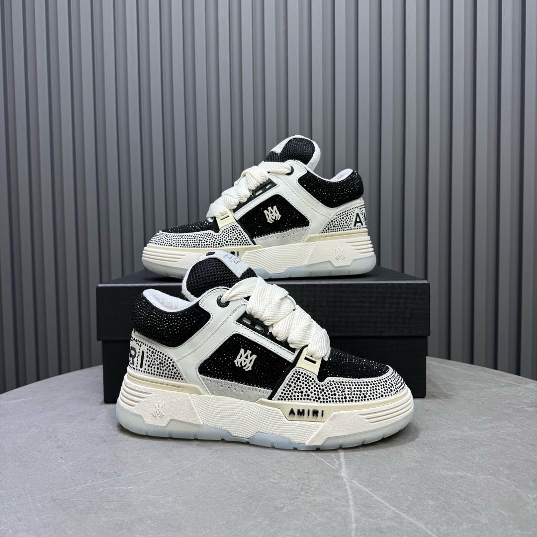 AMIRI Crystal Low-Top Sneakers Black/White