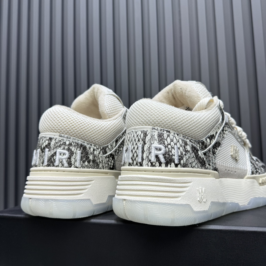 Amiri Snake-Print Low Sneakers White/Grey