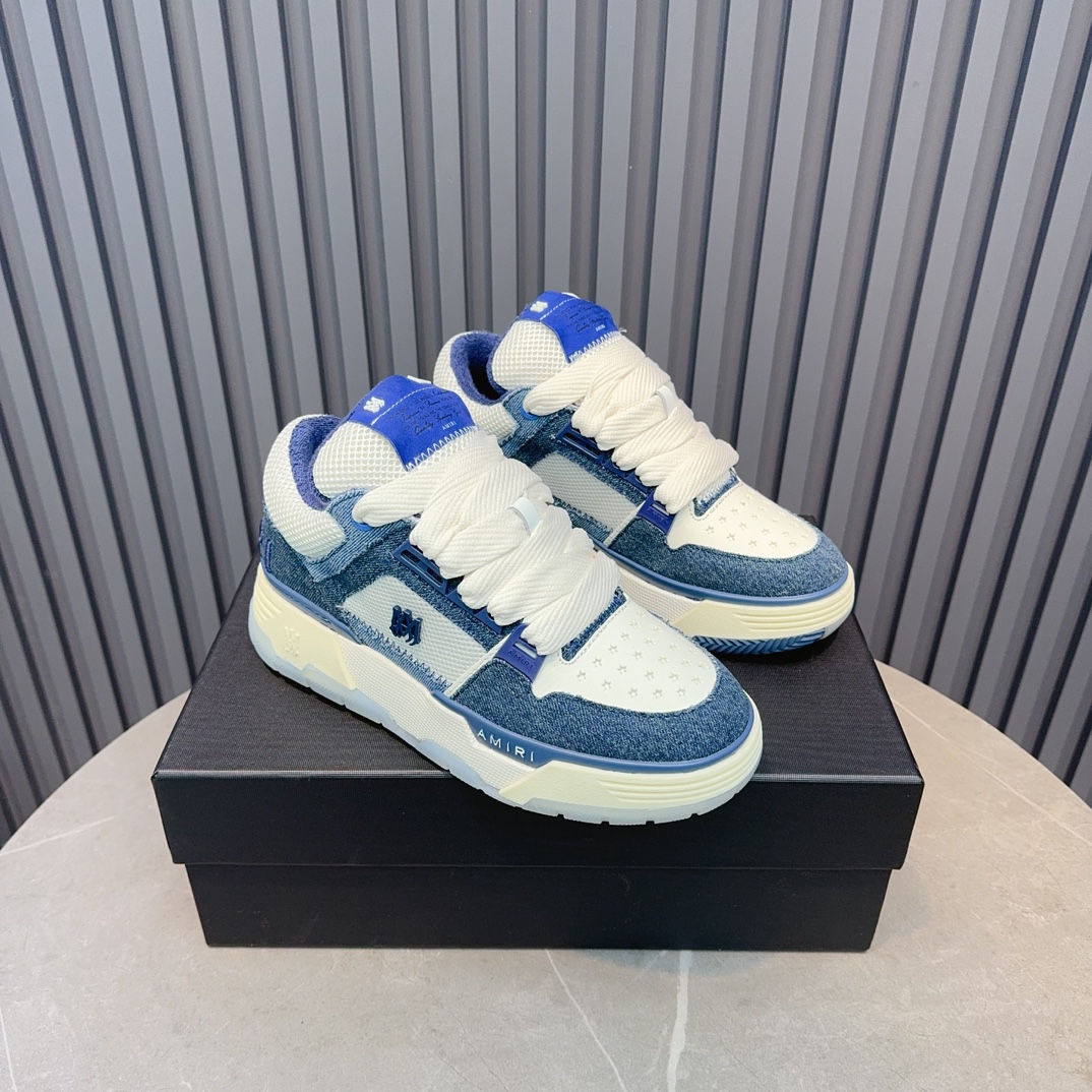 AMIRI Denim Low-Top Sneakers Blue/White