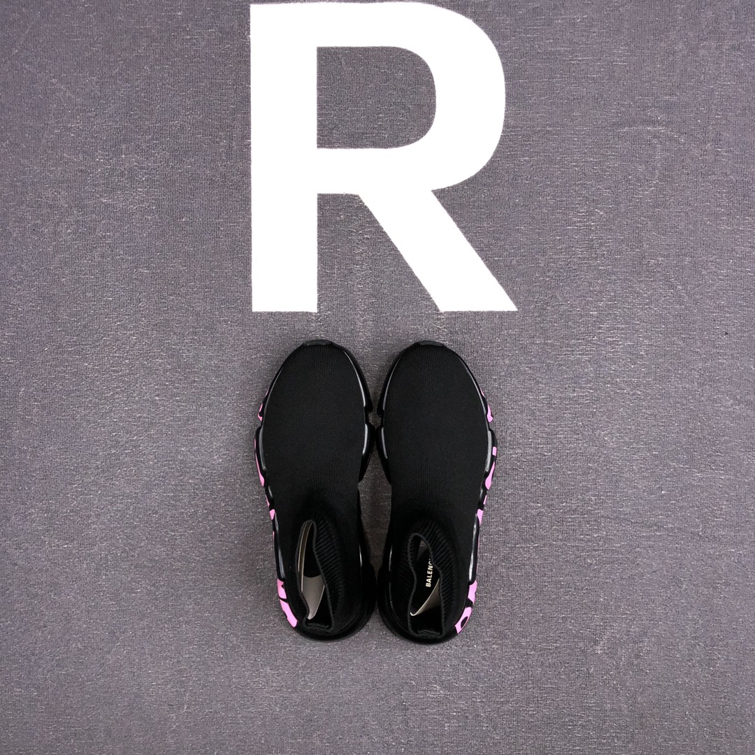 Balenciaga Speed Sock Sneakers Black/Pink