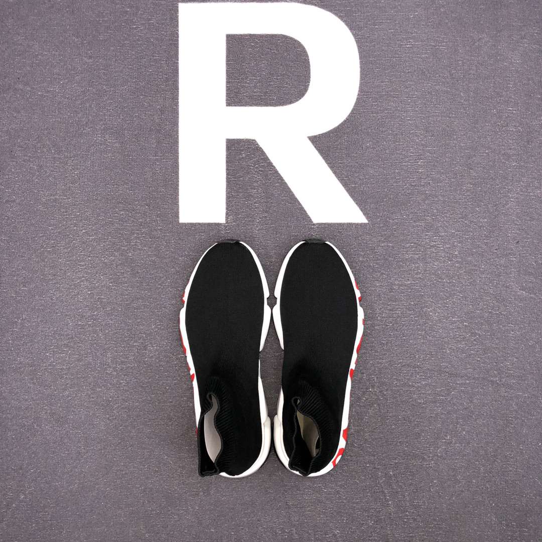 Balenciaga Speed Sock Sneakers Black/Red/White