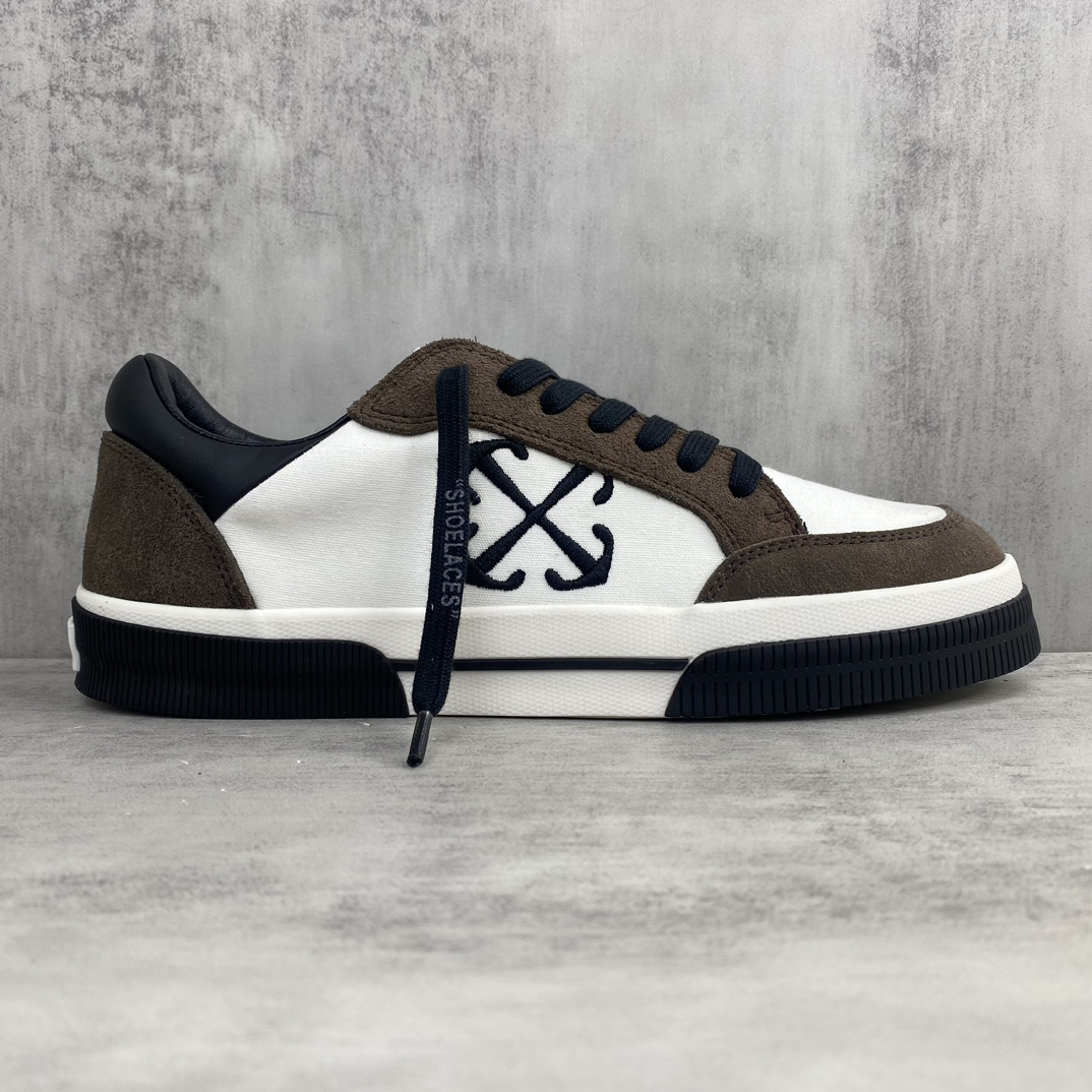 Off-White Low Vulcanized Canvas Sneakers White/Brown/Black