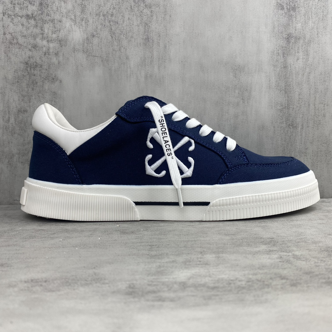 Off-White Low Vulcanized Canvas Sneakers Navy
