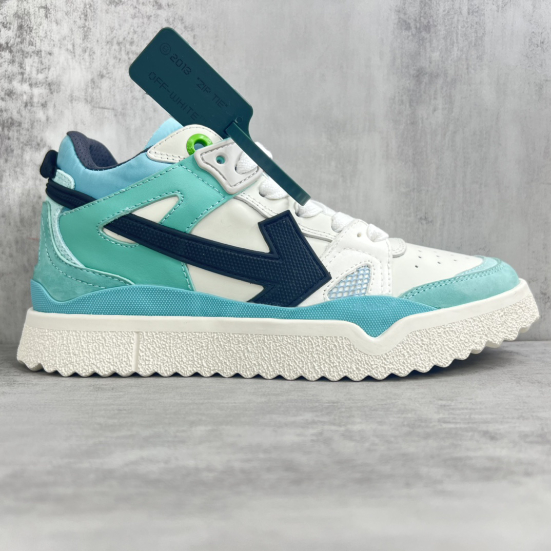 Off-White Low-Top Sneakers Teal/White