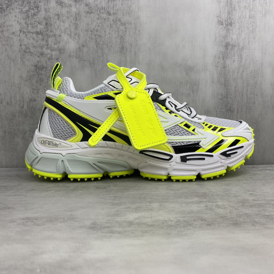 Off-White OOO Runner Sneakers Neon Yellow