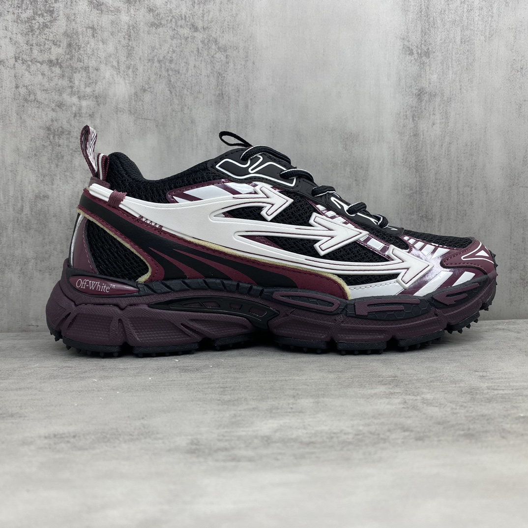 Off-White CO-V Runner Sneakers Burgundy