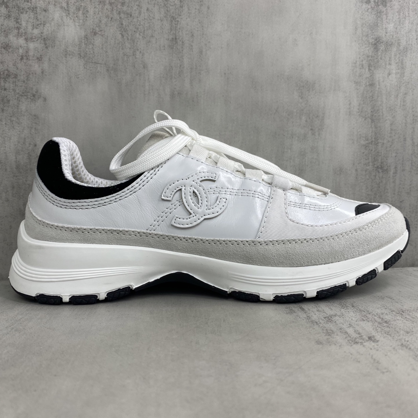 Chanel Chunky Trainer Sneakers White/Black
