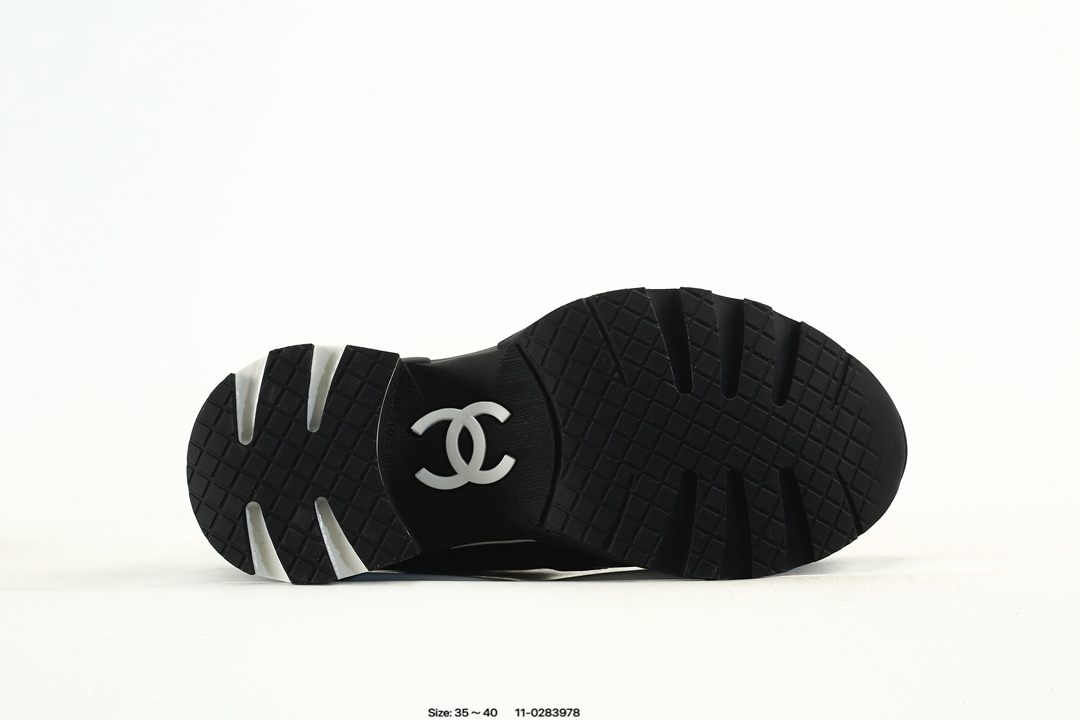 Chanel Calfskin Lace-Up Sneakers Black