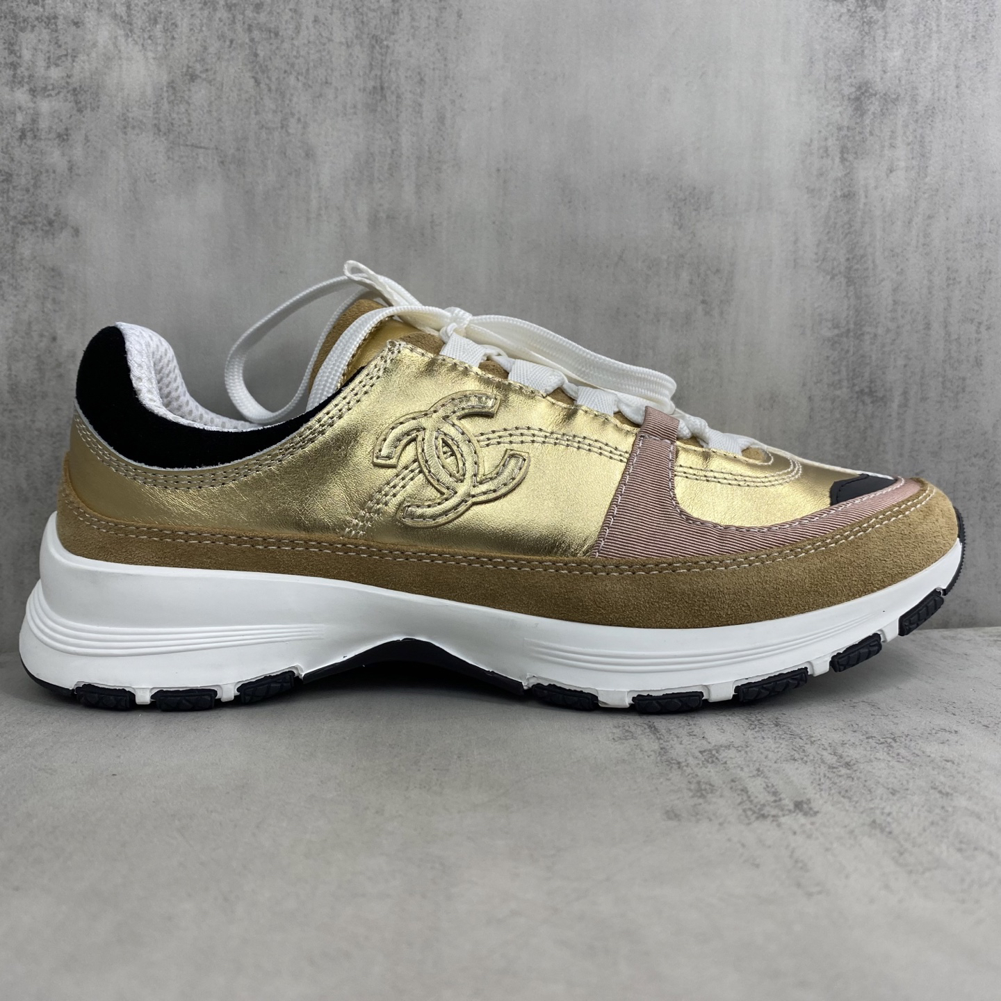 Chanel CC Runner Sneakers Gold