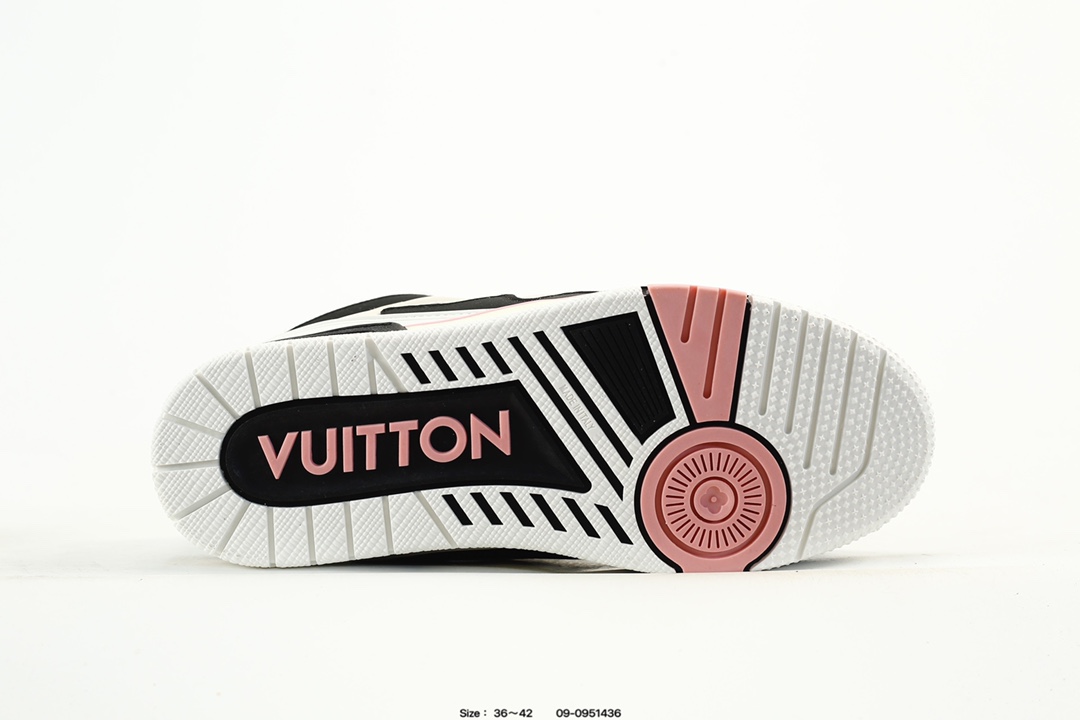 Louis Vuitton Trainer Low Sneakers Black White Pink