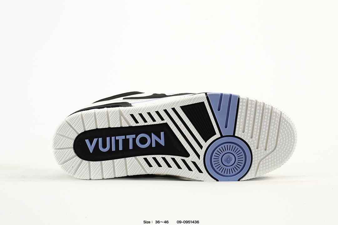 Louis Vuitton Trainer Low Sneaker Black White Blue