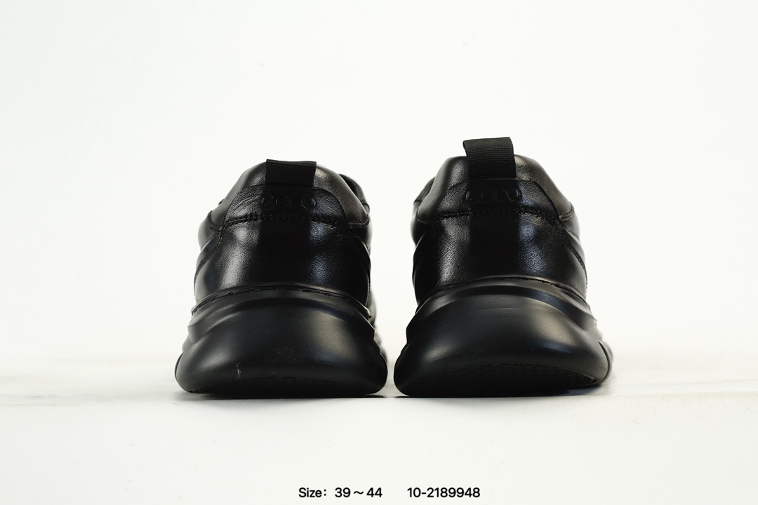 ECCO Breathable Leather Sneakers Black