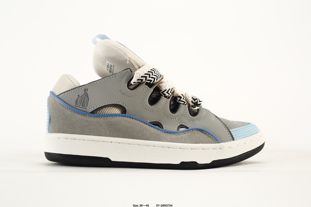 Lanvin Curb Leather Sneakers Multicolor