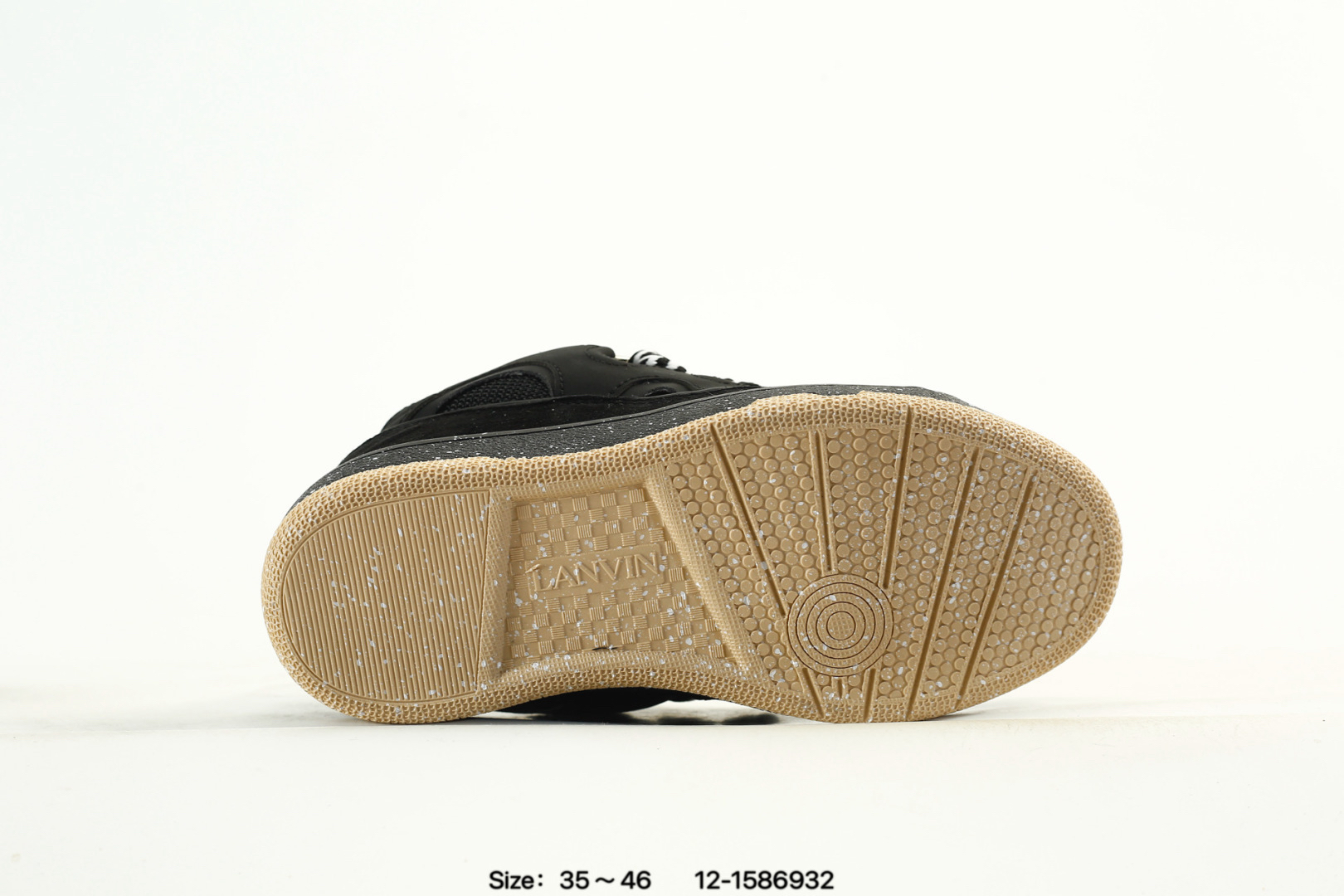 Lanvin Curb Leather Sneakers Black