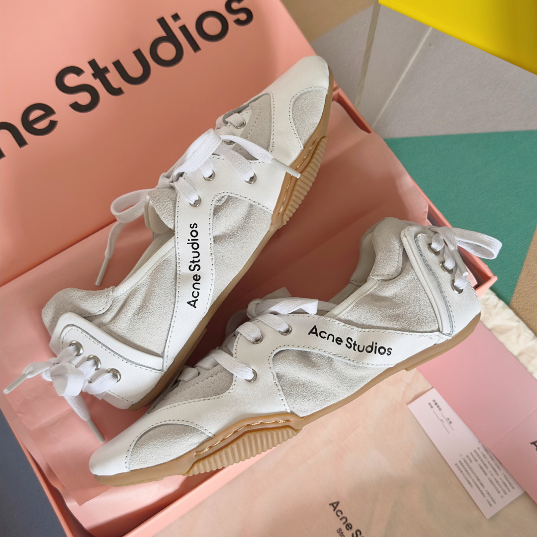 Acne Studios Lace-Up Ballet Sneakers White