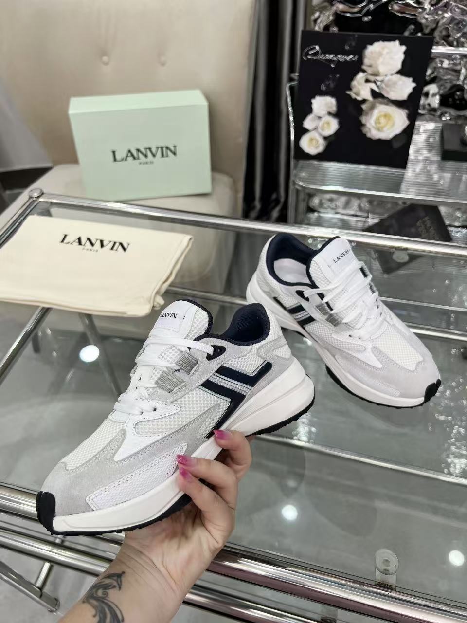 Lanvin Clay Runner Sneakers White