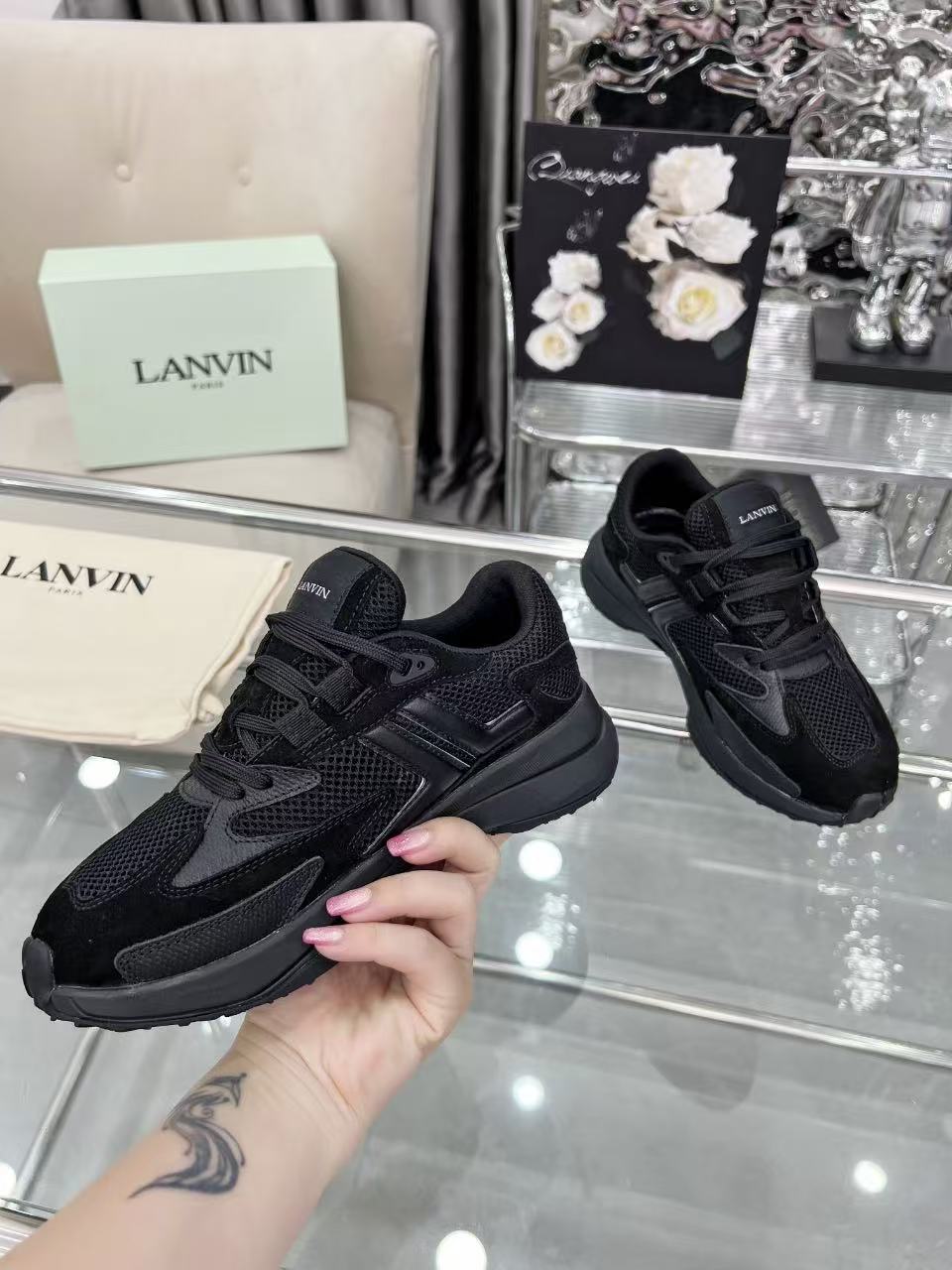 Lanvin Curb Runner Sneakers Multicolor