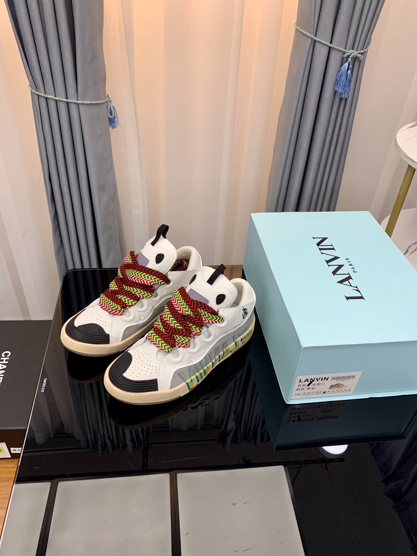 Lanvin Curb Low Sneakers Multicolor Laces White/Grey
