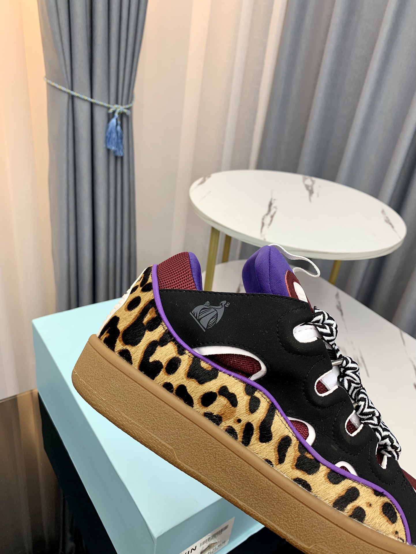 LANVIN Curb Low Sneakers Leopard Multicolor