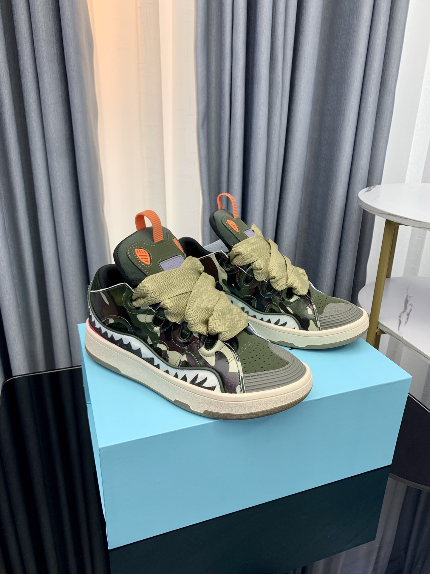 Lanvin Camo Leather Sneakers Multi