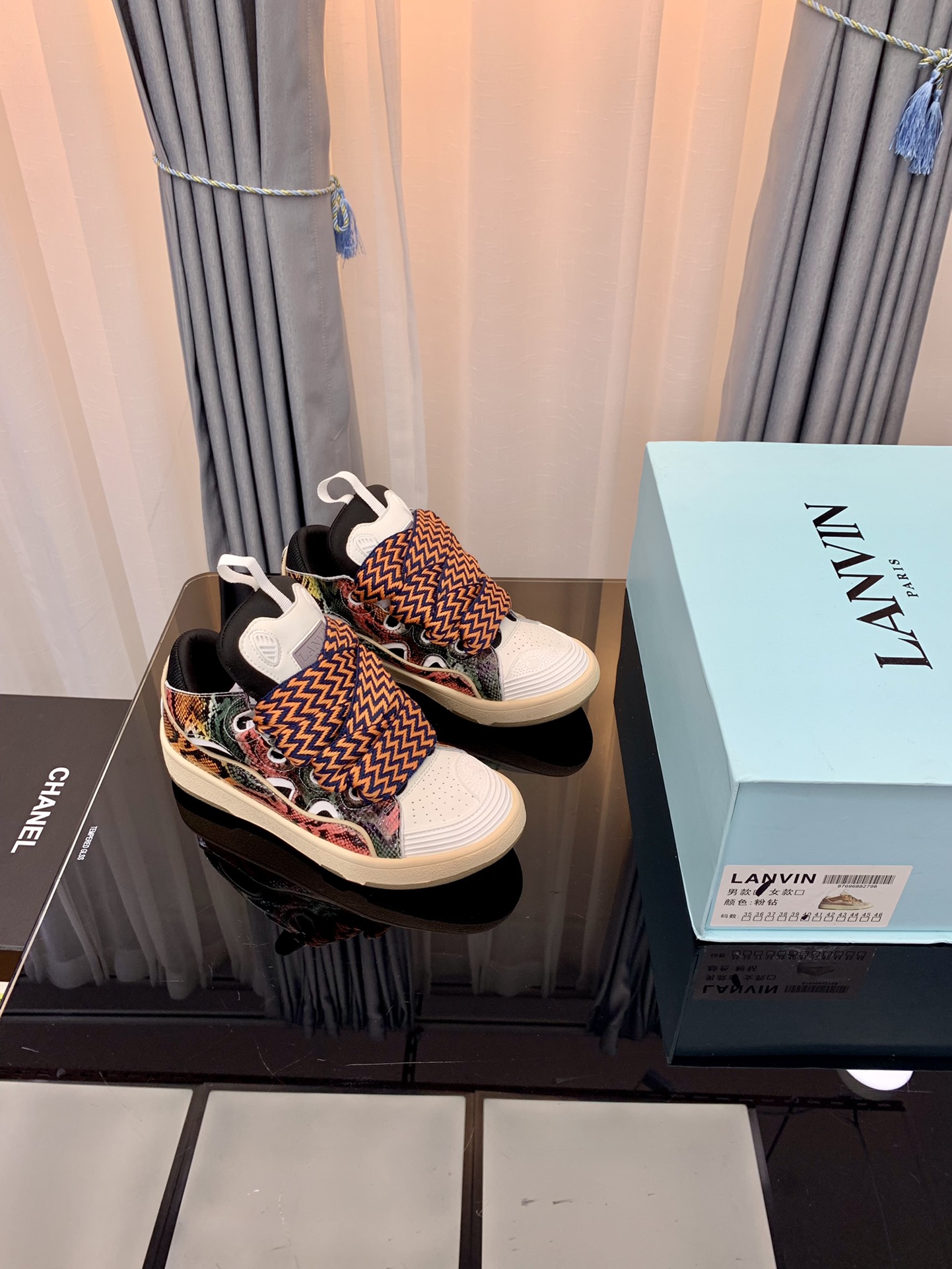 Lanvin Leather Suede Sneakers Multicolor