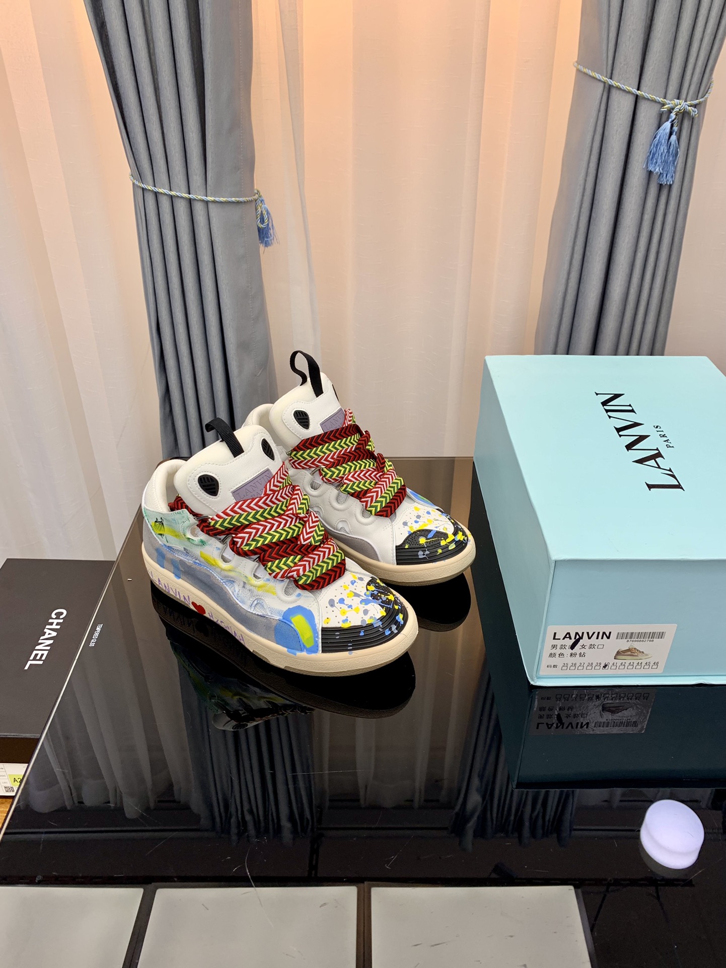 Lanvin Graffiti Low-Top Sneakers Multicolor