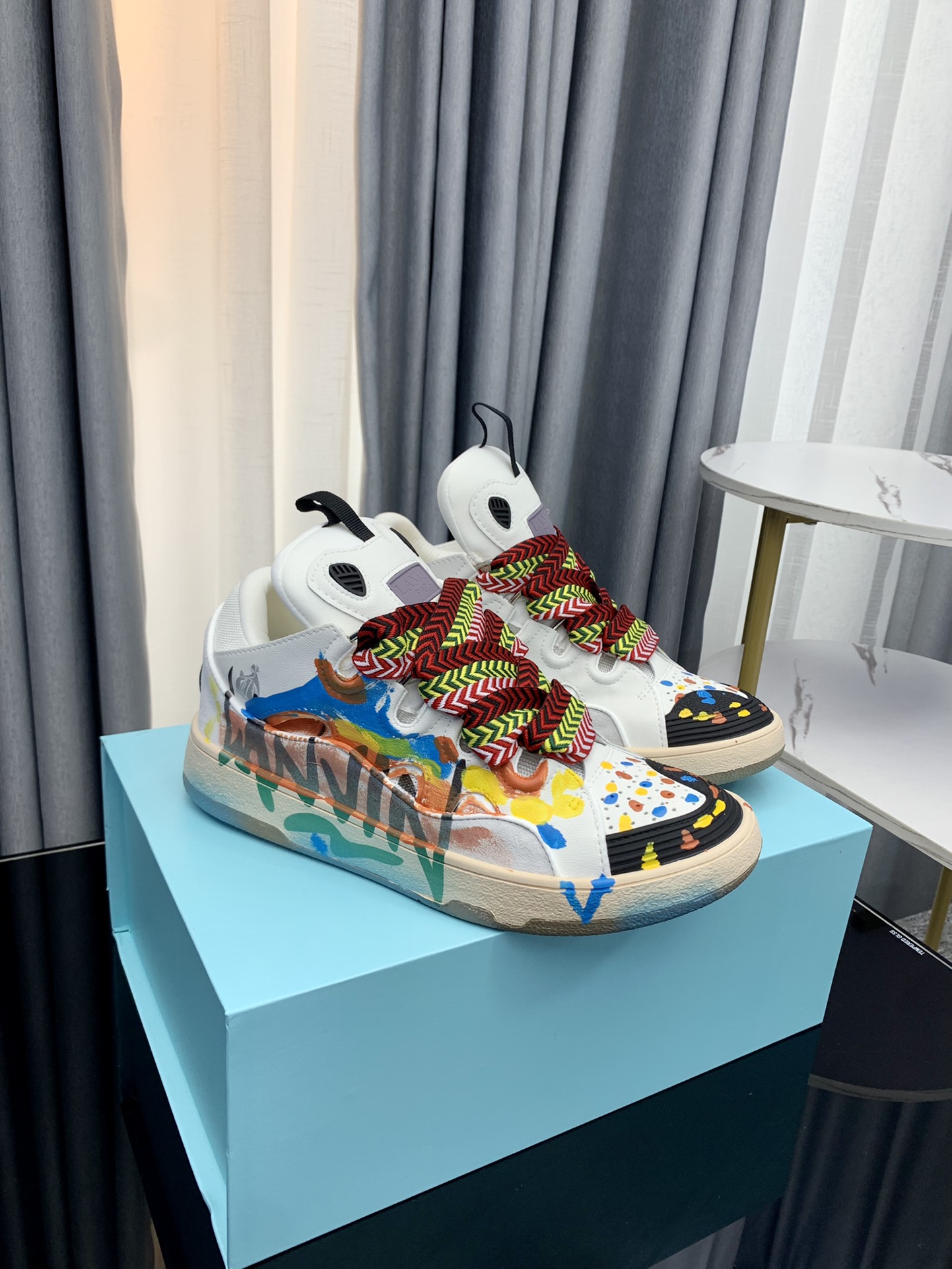Lanvin Graffiti Low-Top Sneakers Multicolor