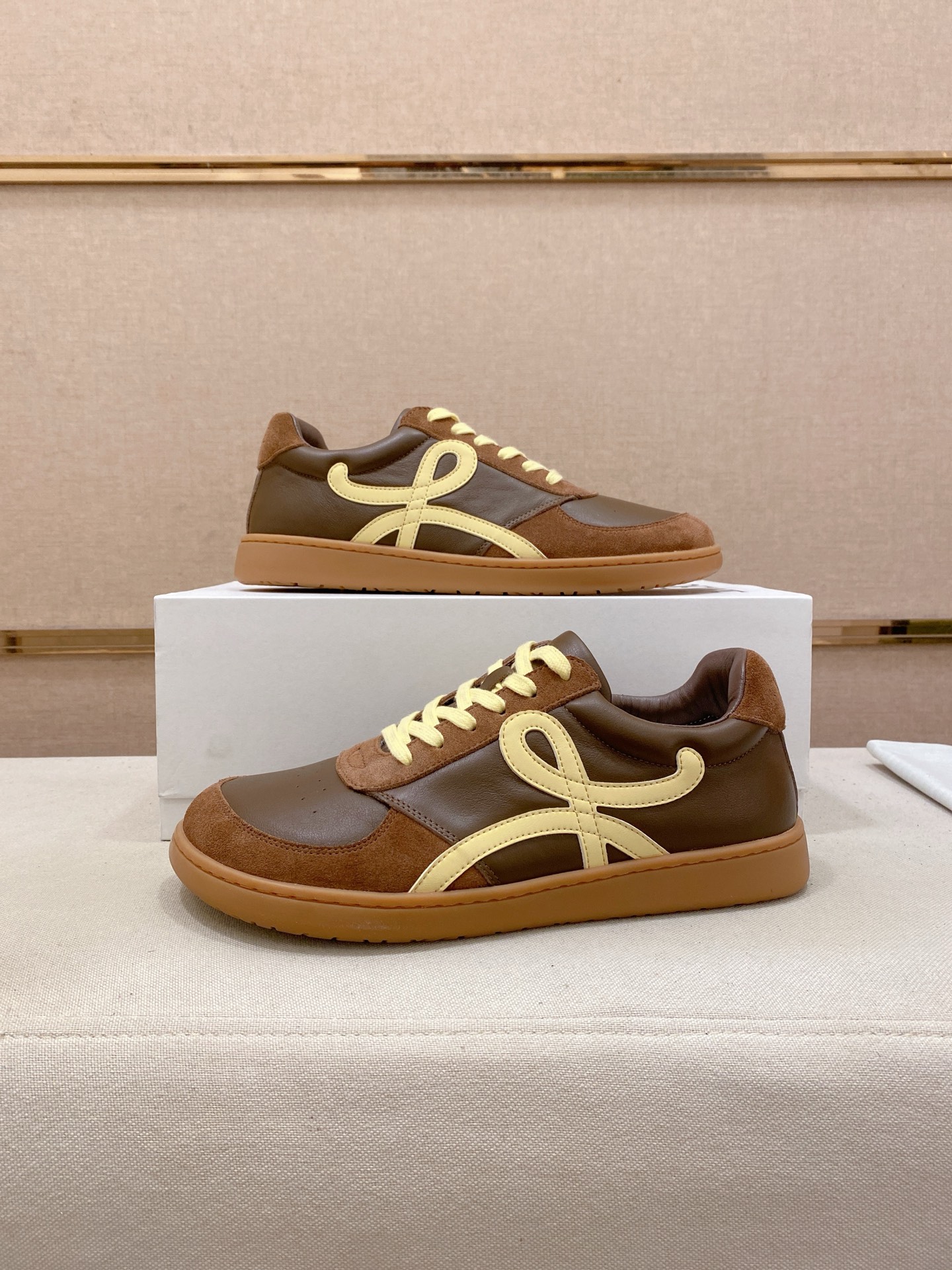 Loewe Low-Top Trainer Sneakers Brown