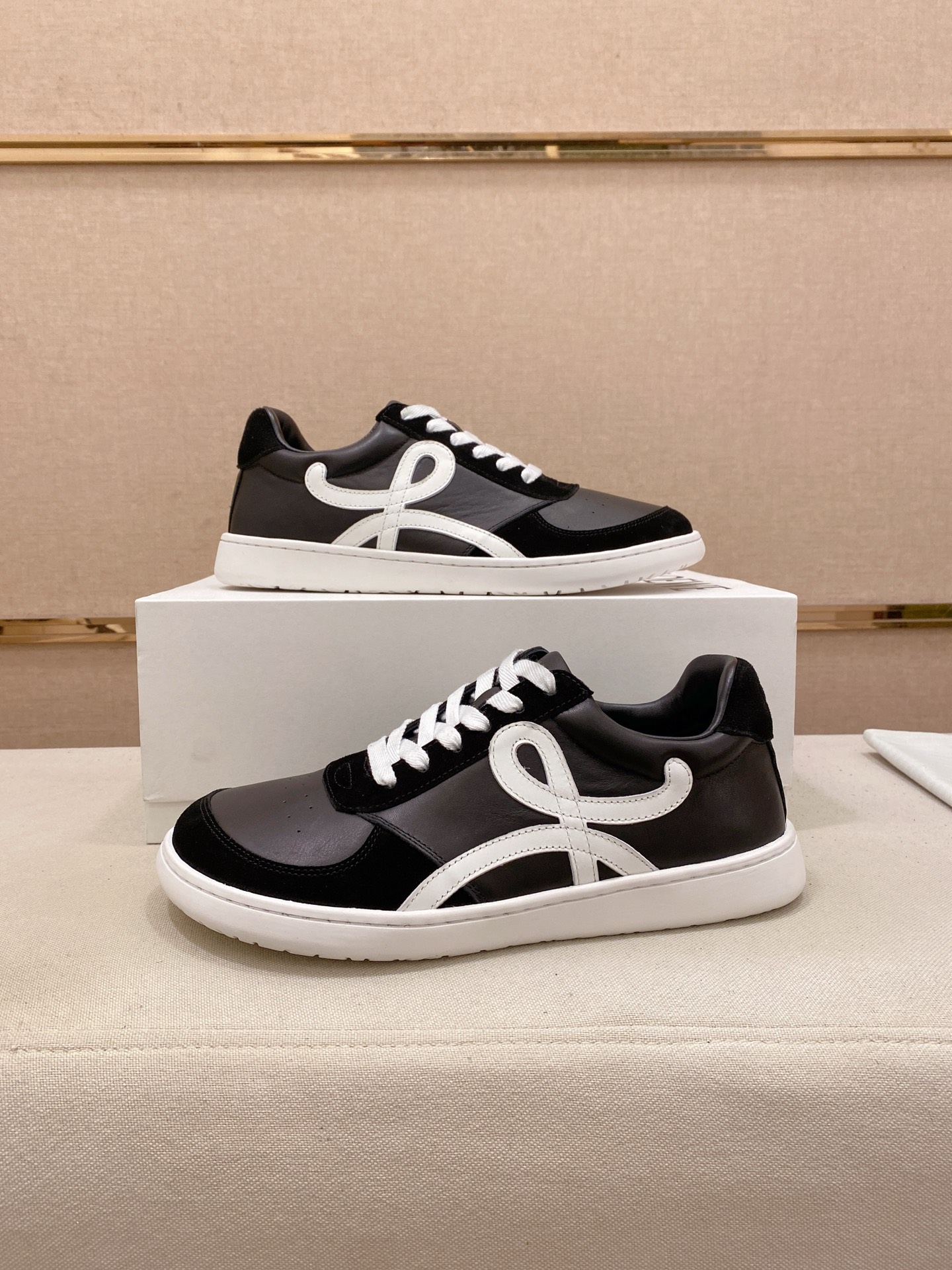 Loewe Trainer Low Sneakers Black/White