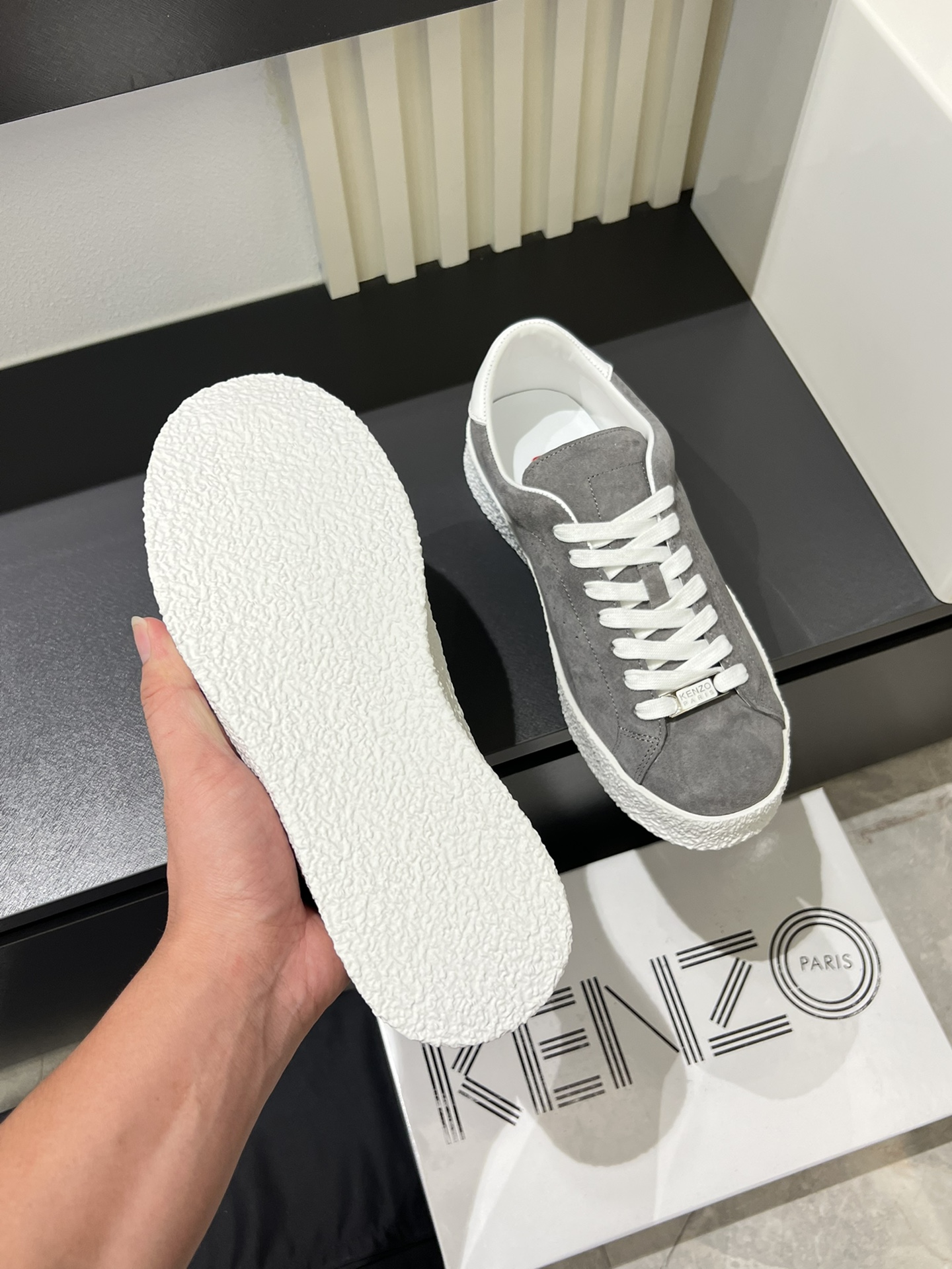 Kenzo Paris Suede Sneakers Gray
