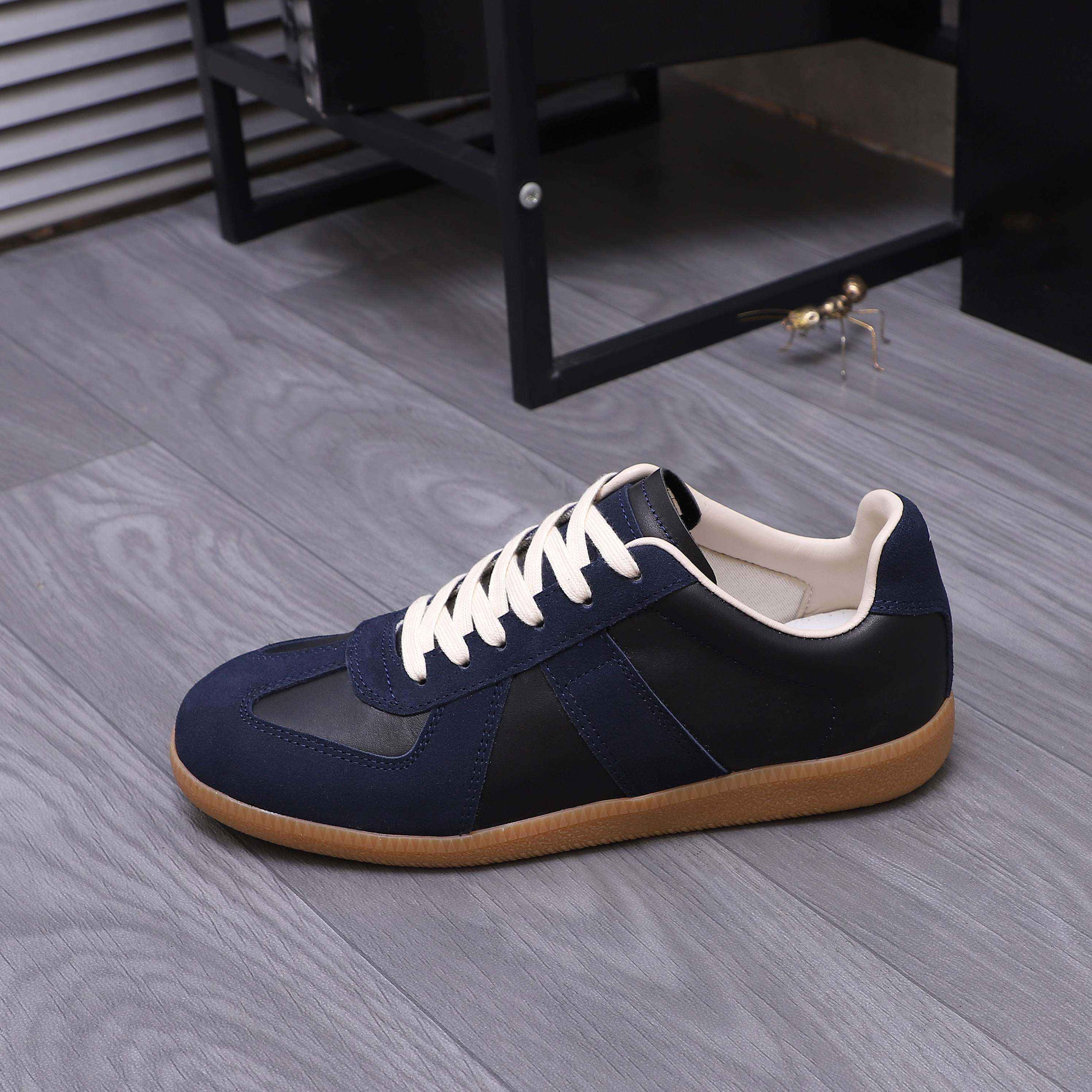 Maison Margiela Leather Suede Sneakers Navy/Black