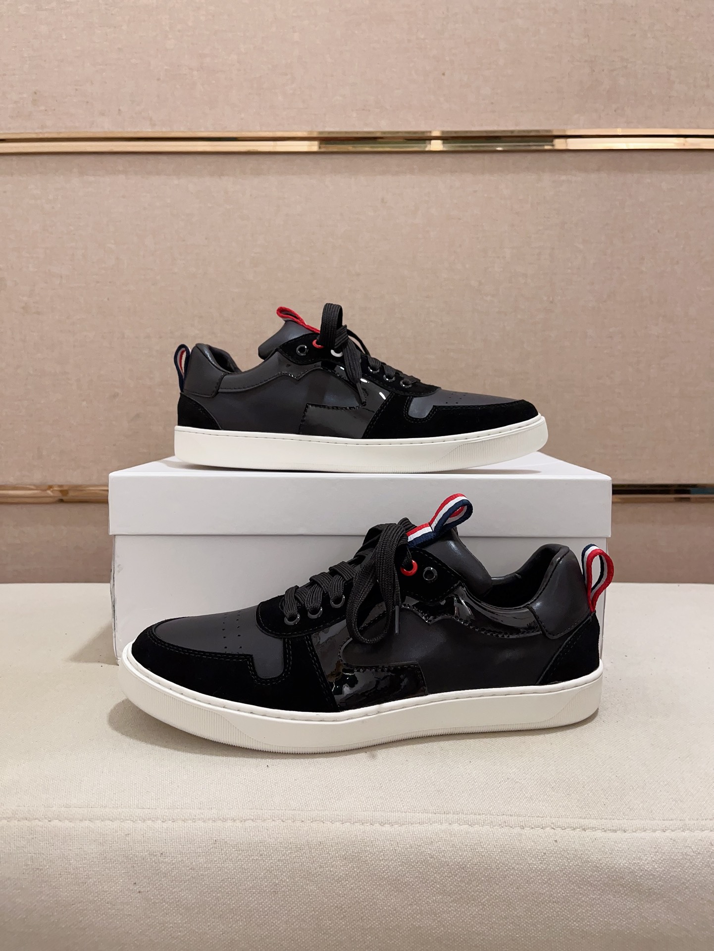Moncler Lunarove Lace-Up Sneakers Black