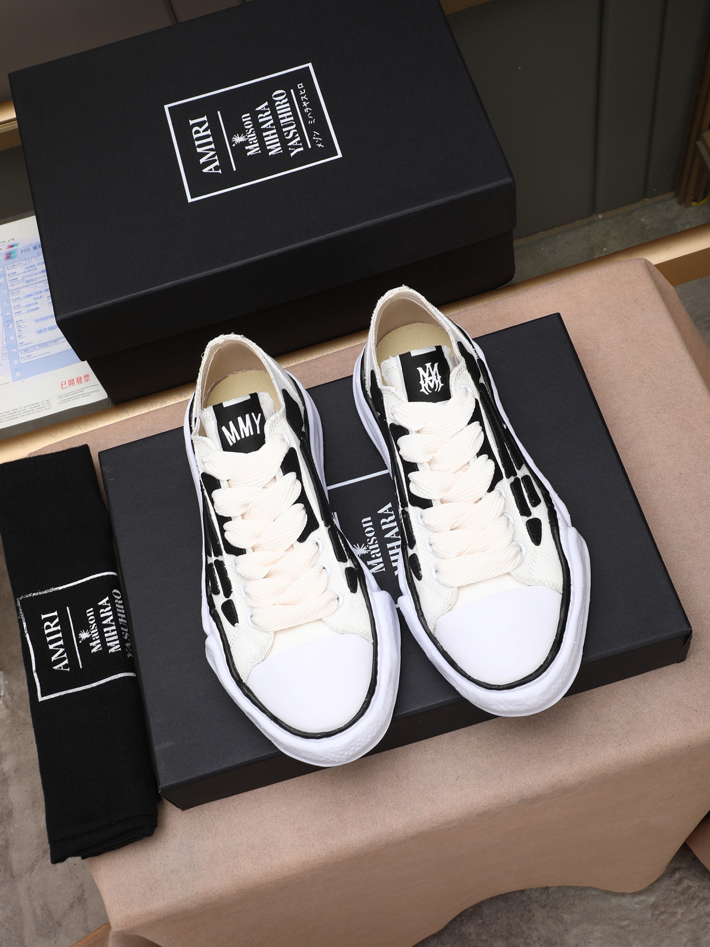 AMIRI x Maison Mihara Bones Sneakers White/Black