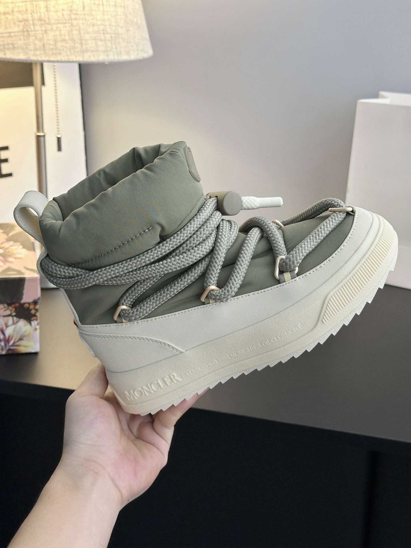 Moncler Altive Mid Snow Boots Olive