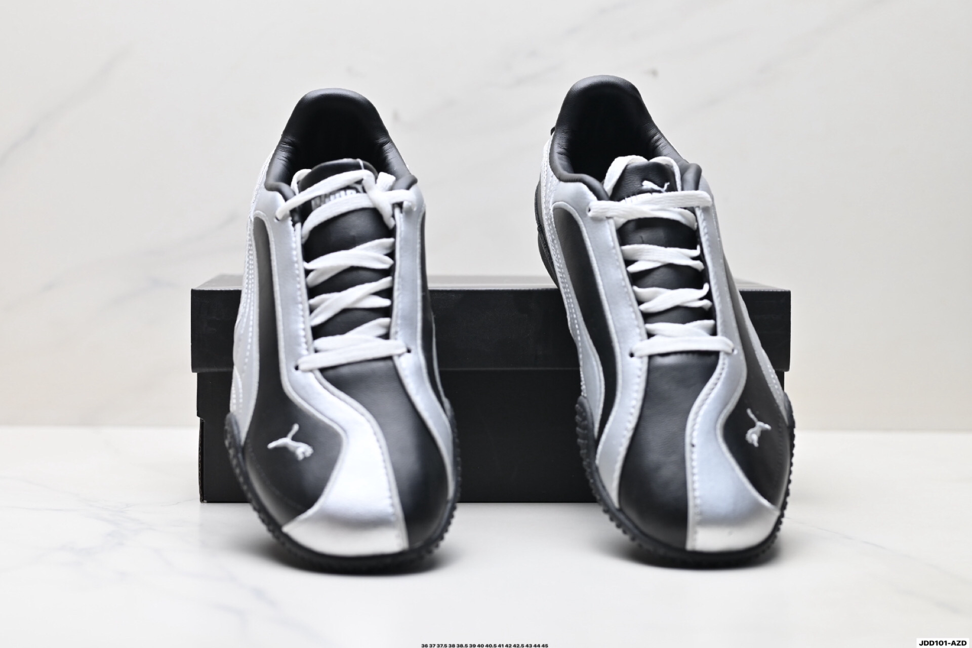 PUMA Bella V2 Leather Low-Top Trainers Black/Silver