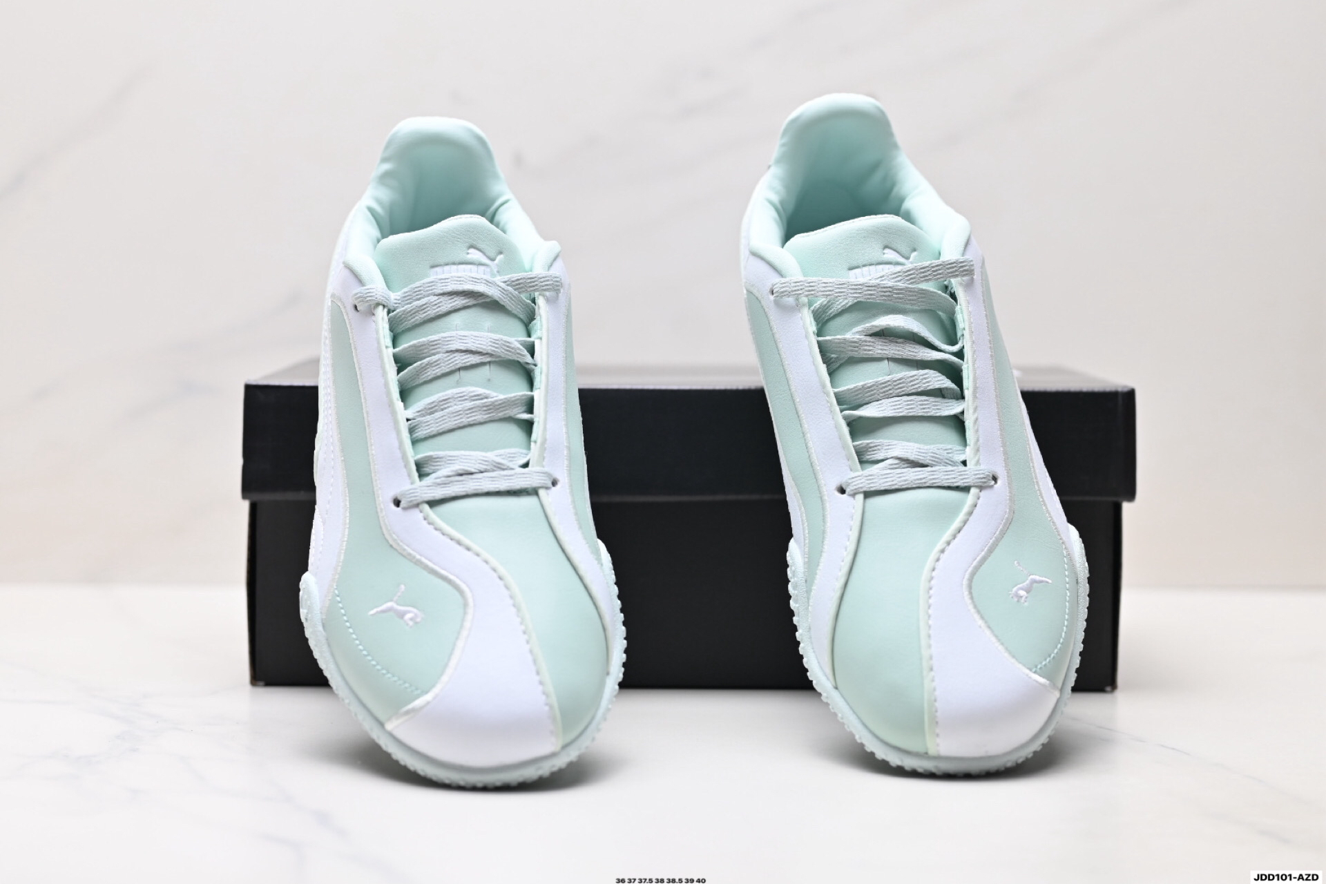 PUMA Bella V2 Leather Low-Top Trainers Mint Green