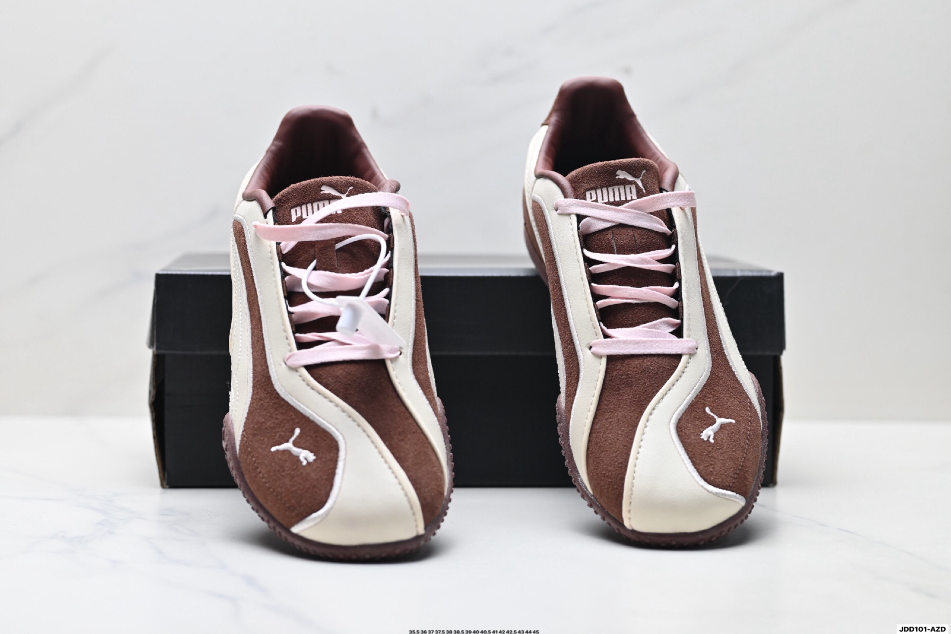 Puma Bella V2 Leather Trainers Brown/Cream