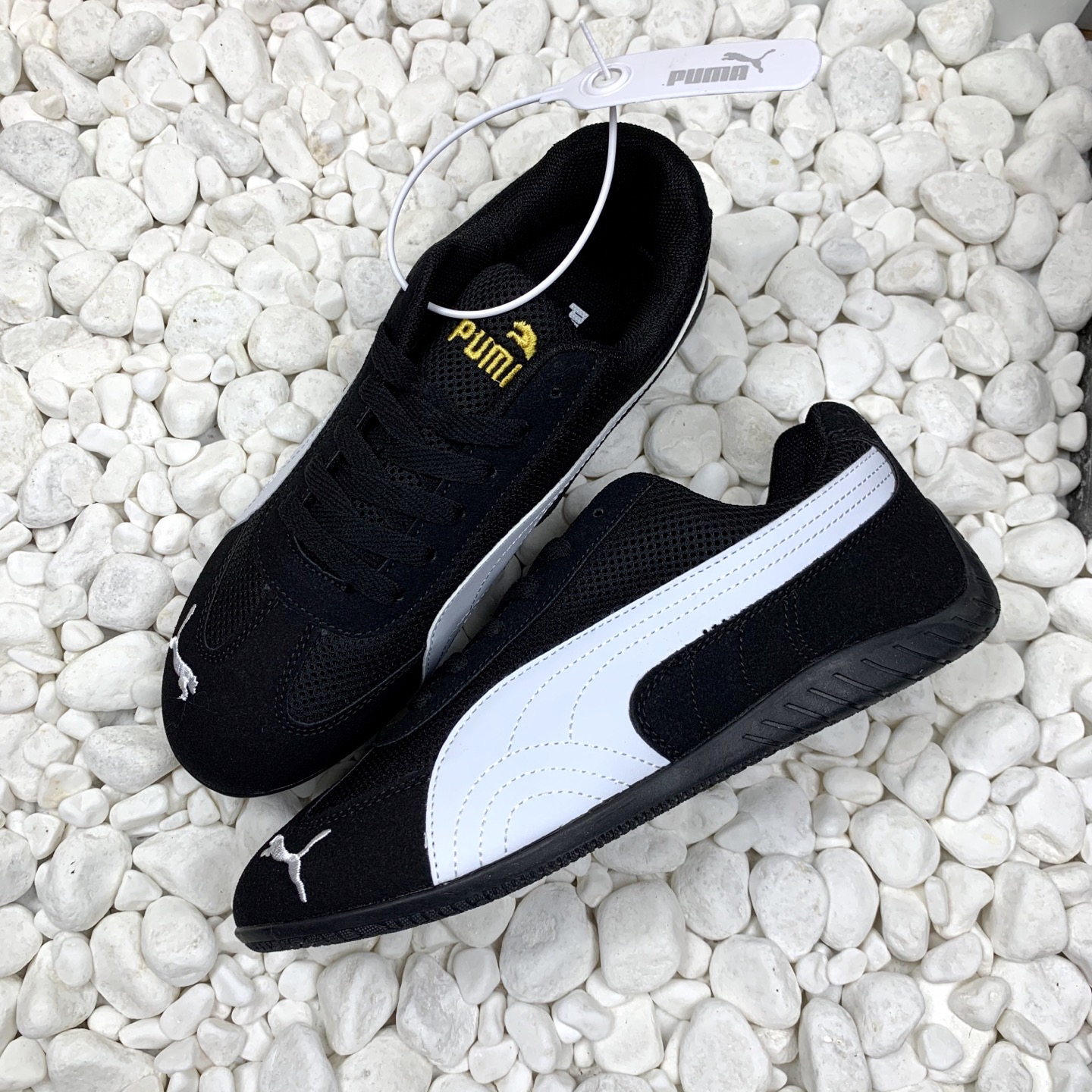 Puma Mesh Low-Top Sneakers Black/White