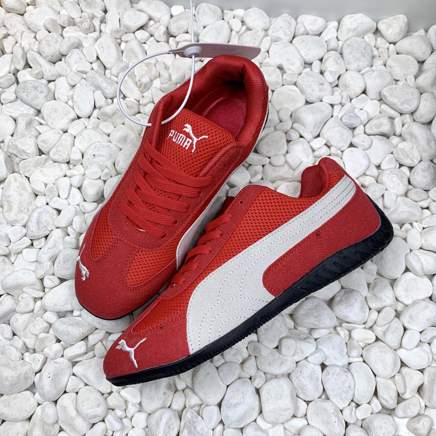 Puma Mesh Low-Top Sneakers Red/Gray