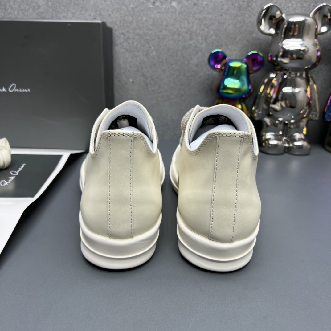 Rick Owens Minimal Low-Top Sneakers Beige