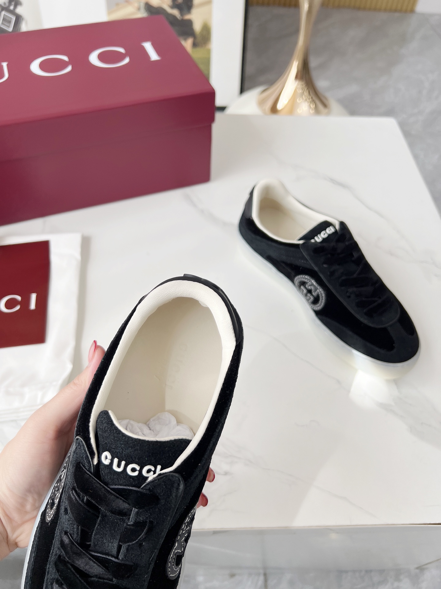 Gucci GG Logo Trainer Sneakers Black