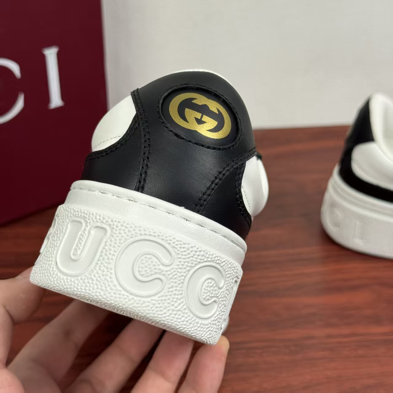Gucci Web Stripe Platform Sneakers Black/White