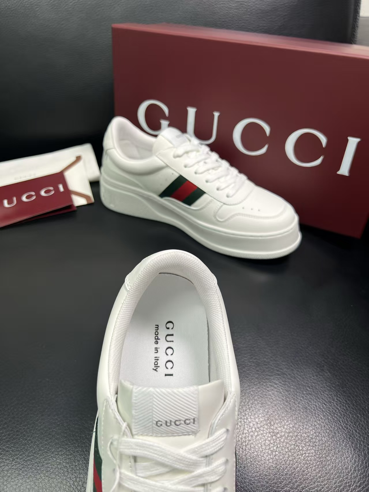 Gucci Web Stripe Sneakers White