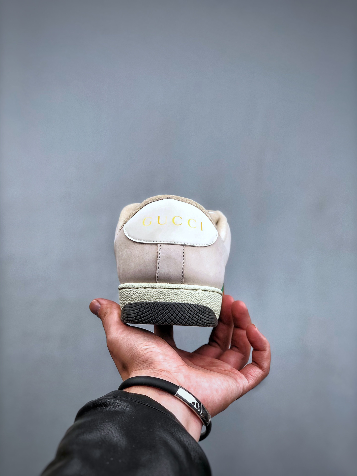 Gucci Distressed Screener Sneaker Beige