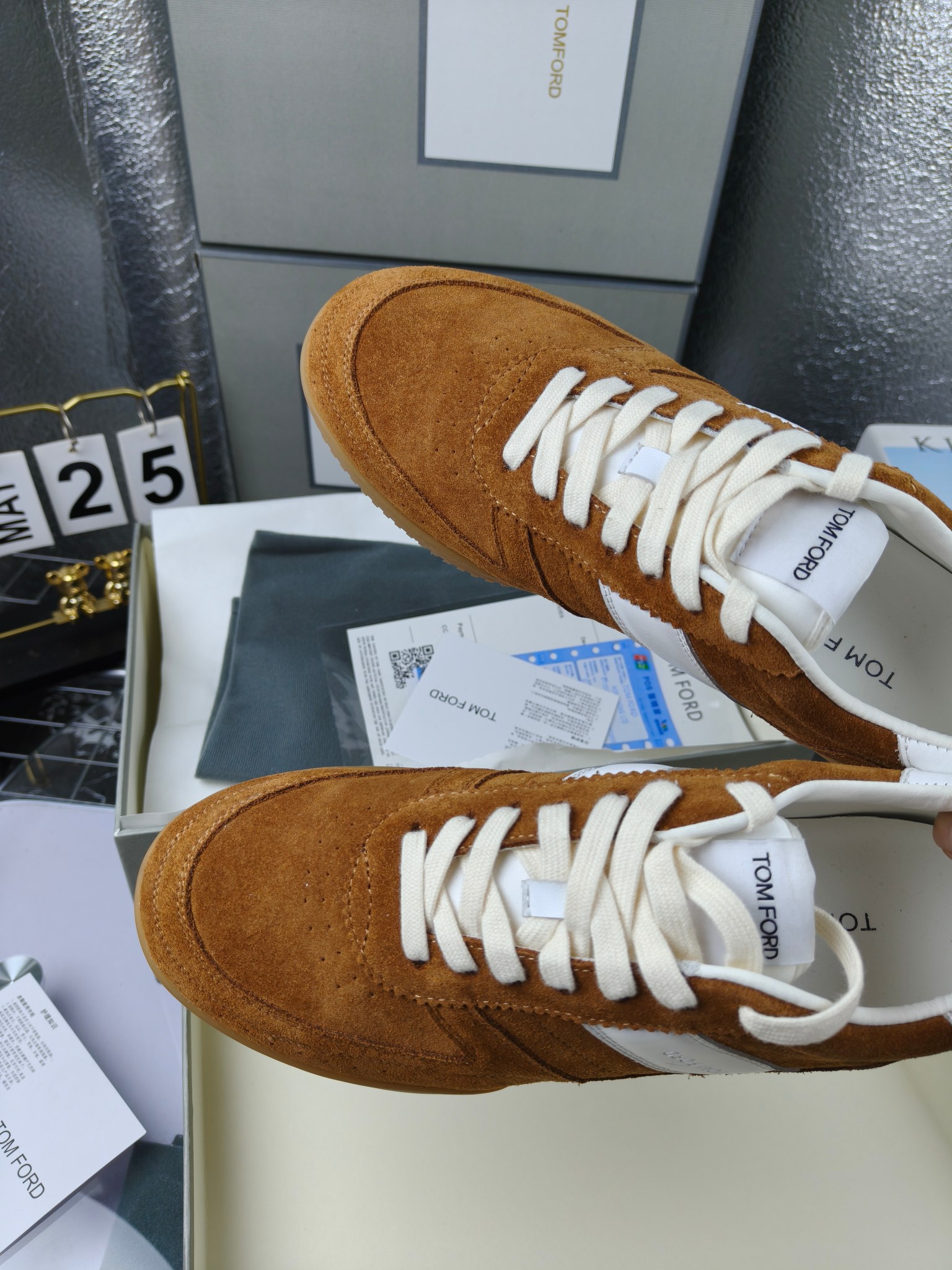 Tom Ford Suede Low-Top Sneakers Brown