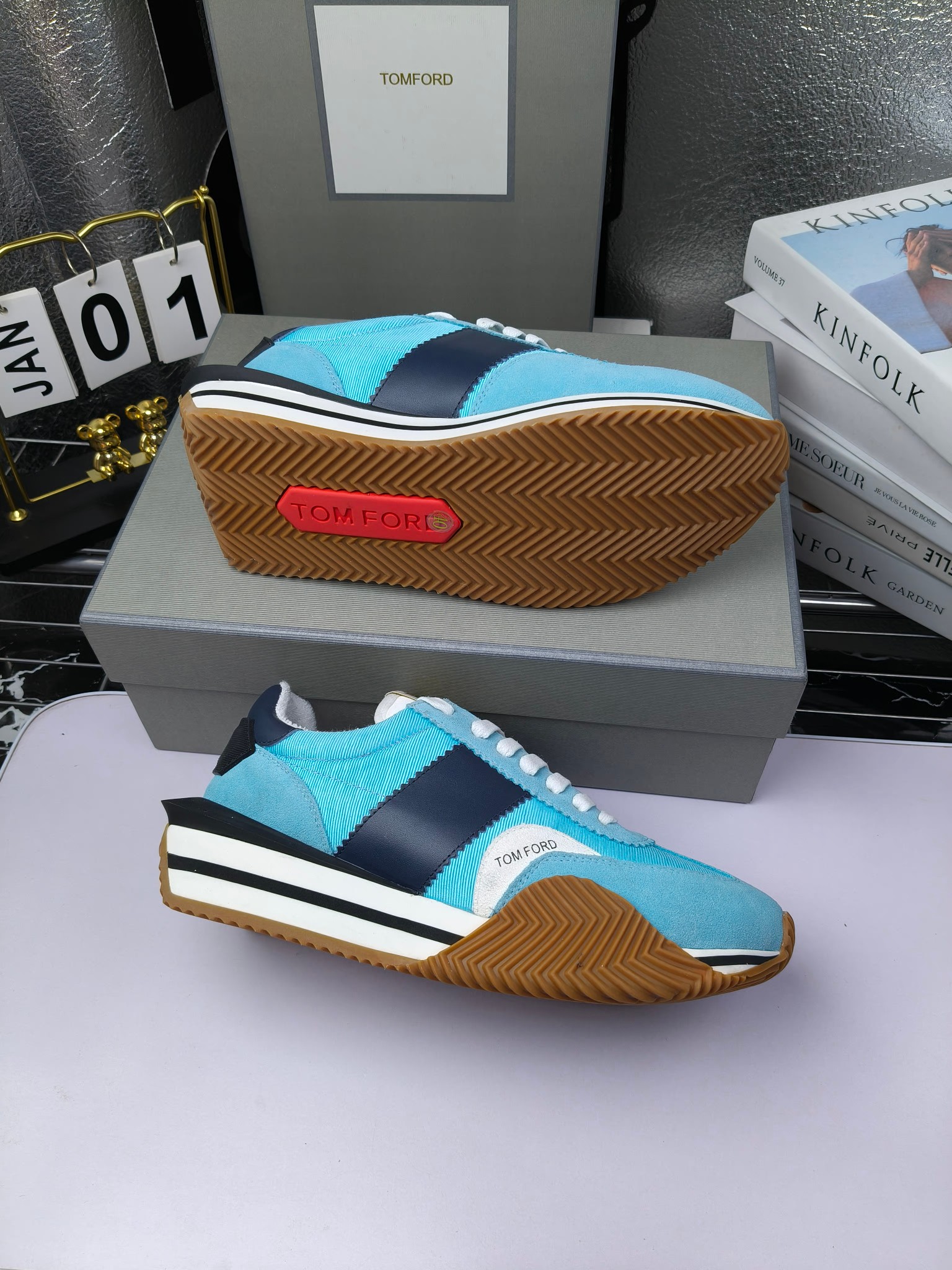 Tom Ford Retro Lift Sneakers Blue