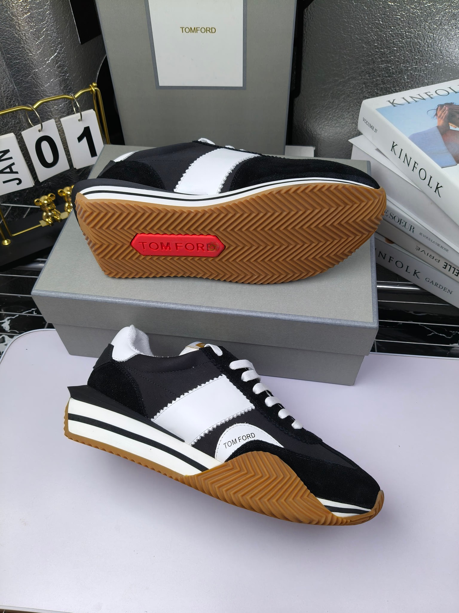 Tom Ford Retro Lift Sneakers Black/White