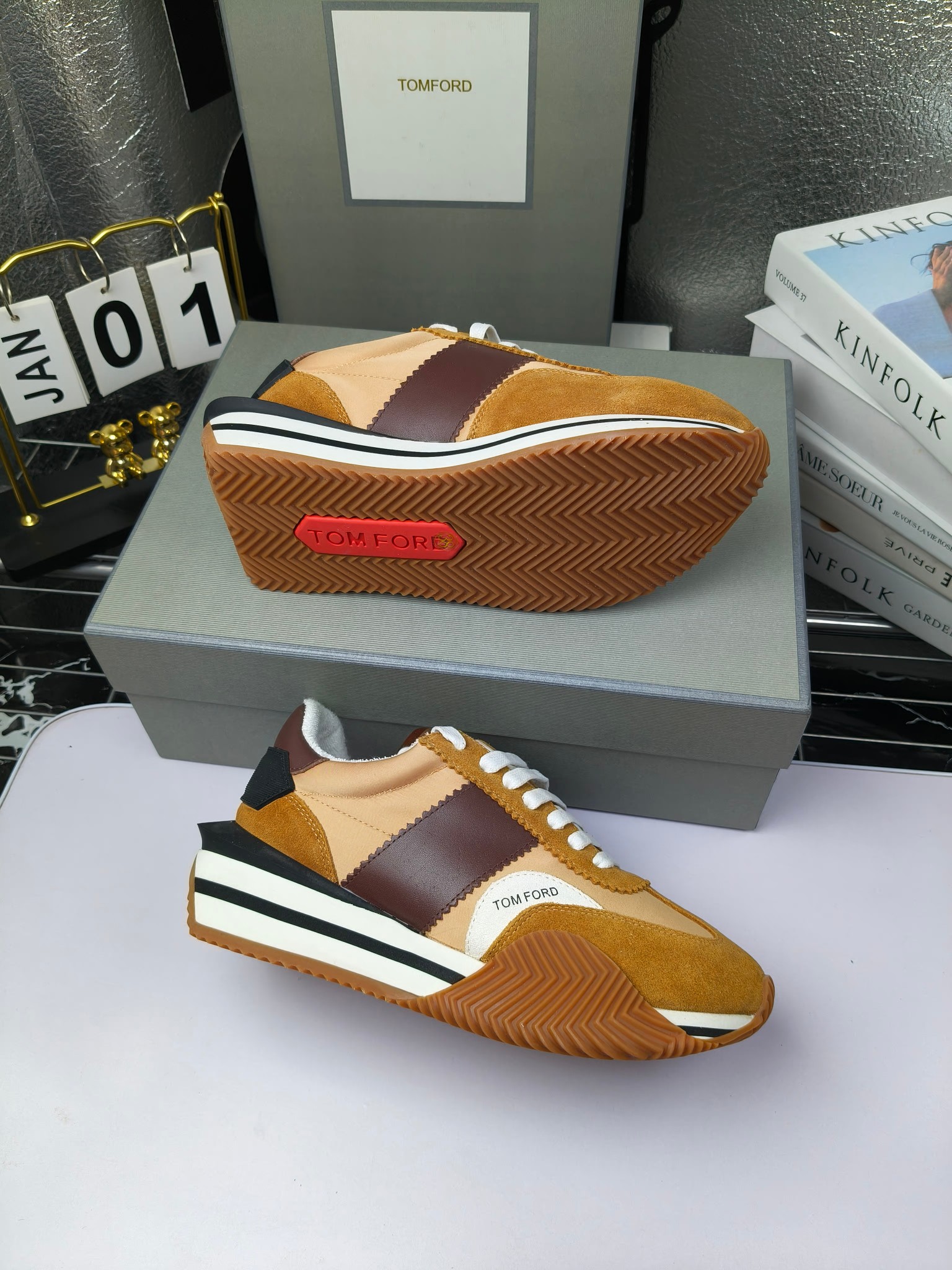 Tom Ford Retro Lift Sneakers Tan