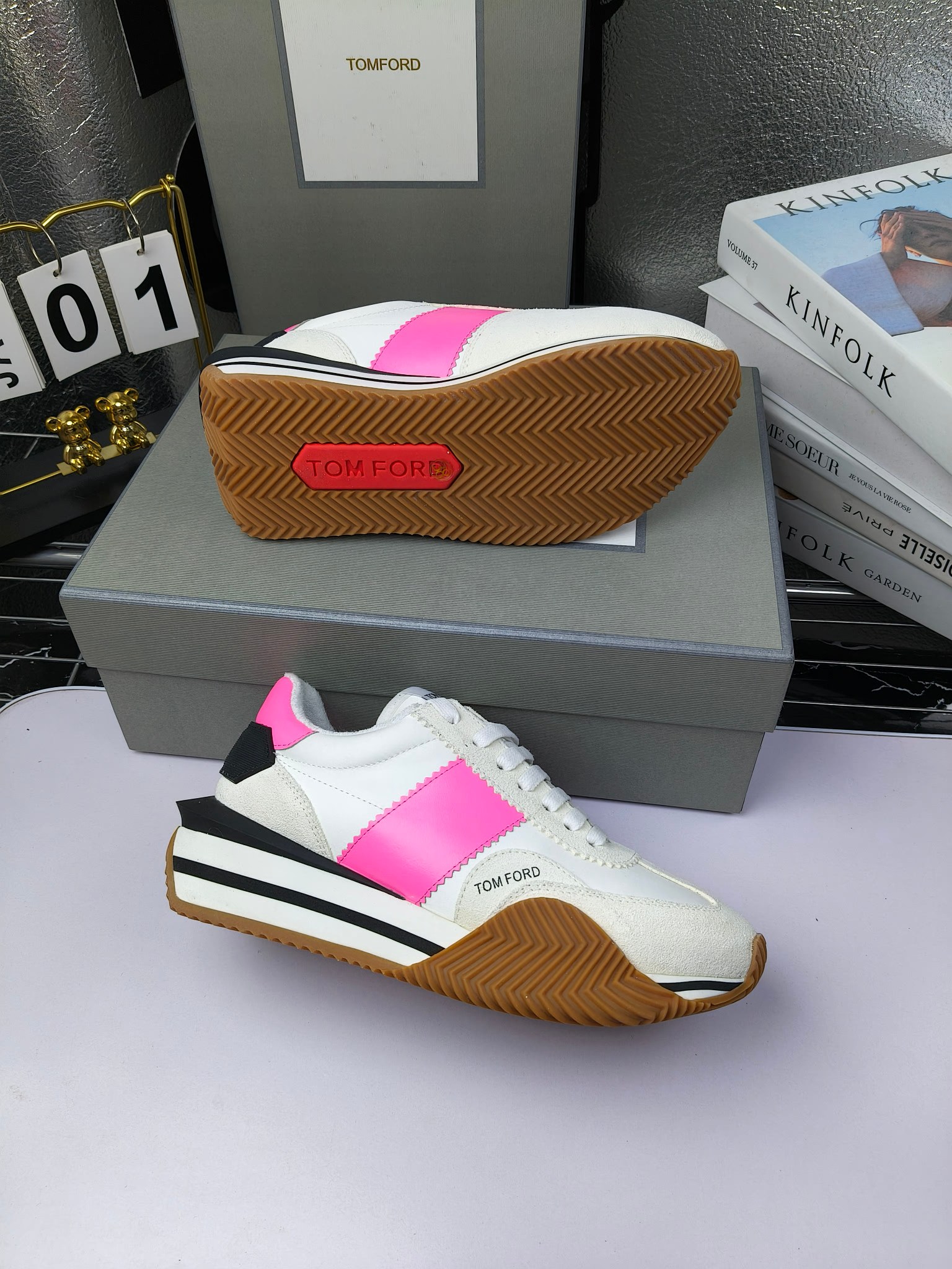 Tom Ford Retro Platform Sneakers Pink