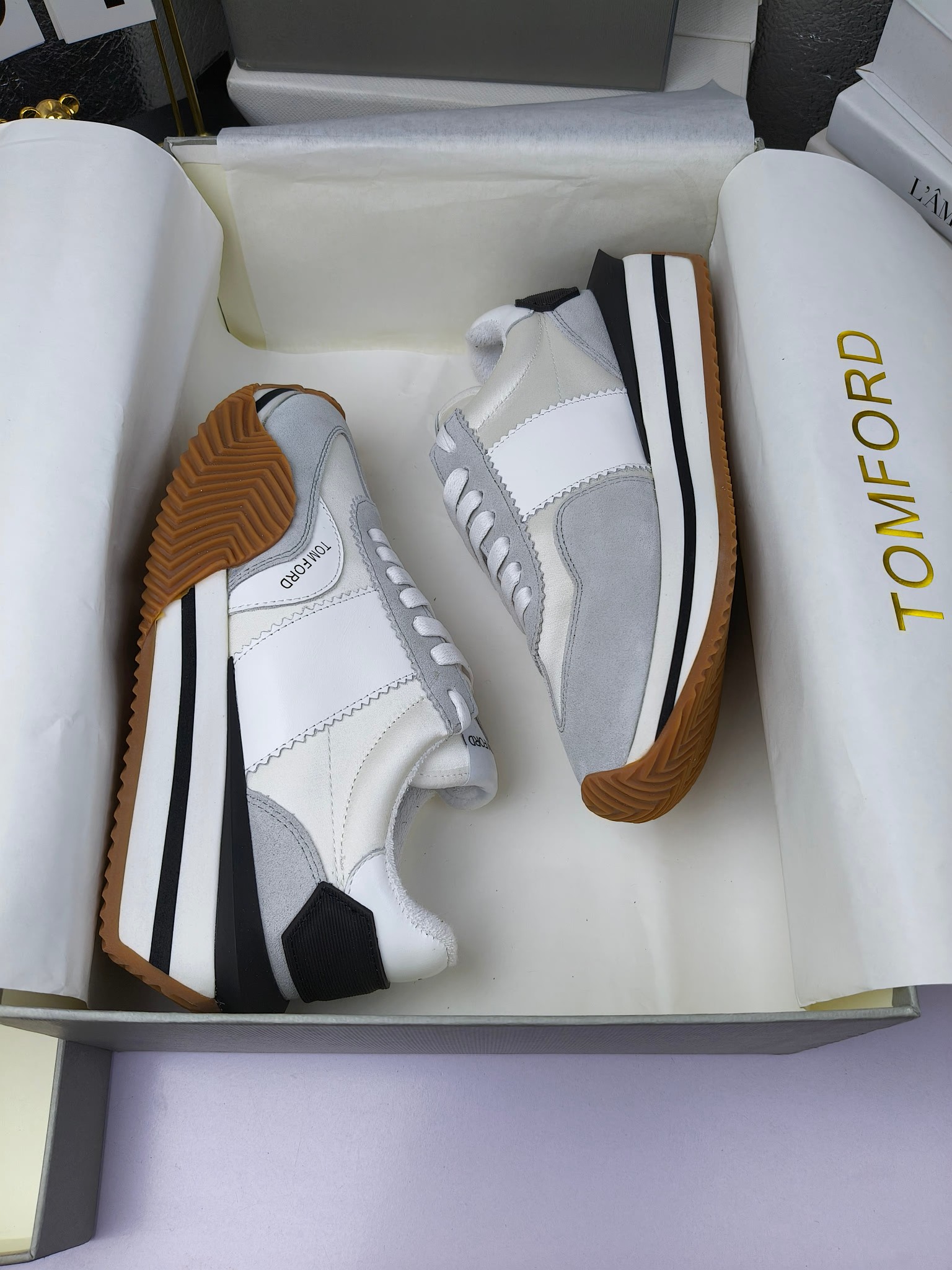 Tom Ford Retro Couple Sneakers White/Gray